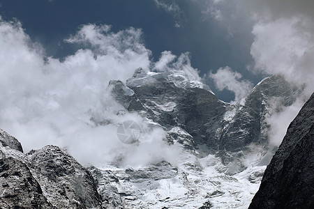 雪雪山远足蓝色顶峰活动环境高山全景岩石天空山峰图片