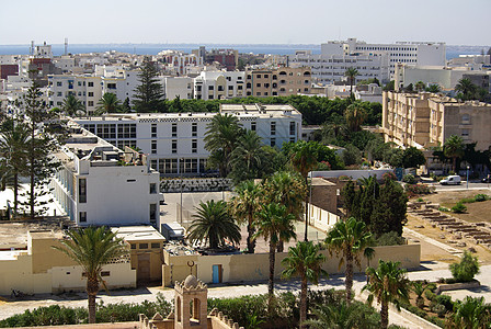 突尼斯和非洲蒙塔斯蒂尔族类型旗帜全景建筑圆顶天线柱子审查大理石建筑学城市图片