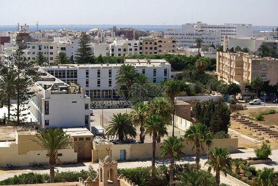 突尼斯和非洲蒙塔斯蒂尔族类型旗帜全景建筑圆顶天线柱子审查大理石建筑学城市图片