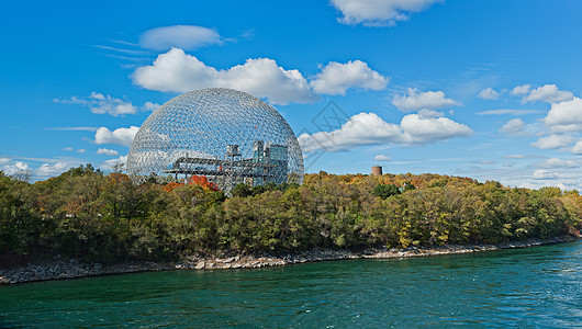 蒙特利尔生物圈生物圈建筑学金属天空线条圆顶公园博览会圆圈球形图片