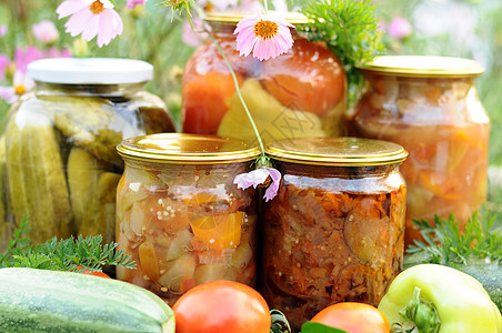 家庭罐头 罐装蔬菜盖子库存黄瓜房子烹饪草本植物小吃桌子胡椒玻璃图片