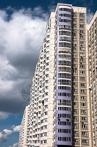 俄罗斯莫斯科现代公寓房 俄国莫斯科高楼公寓住房住宅蓝色城市天空建筑建筑学晴天图片