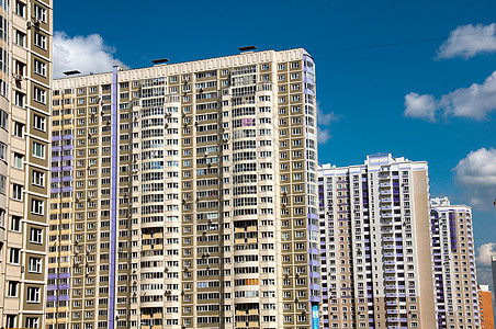 俄罗斯莫斯科现代公寓房 俄国莫斯科晴天高楼建筑住宅蓝色城市天空公寓建筑学住房图片