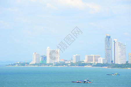 泰国帕塔亚市阳光蓝色气候天际旅游景观假期海滩城市旅行图片