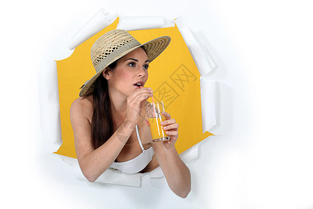 有橙汁的女人果汁女士假期血管机构公告人体模型插图电影图片