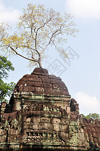 柬埔寨吴哥旅行艺术遗产宗教佛教徒收获地标雕塑天空文化图片