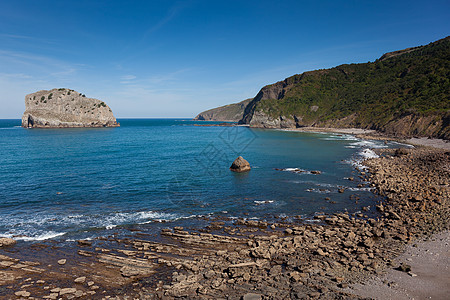 的海岸海滩岩石海洋晴天石头地区波浪图片