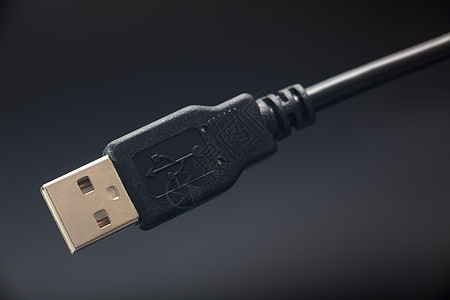 USB 电缆插件速度电脑界面配饰公共汽车黑色连续剧金属连接器宏观图片