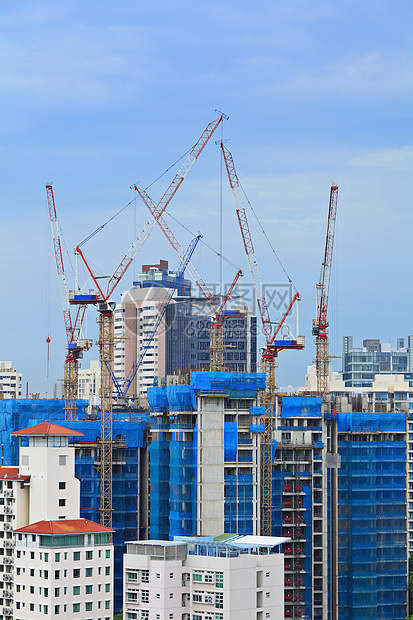 新加坡的建筑工地技术住房住宅地标开发商财政进步财产摩天大楼玻璃图片