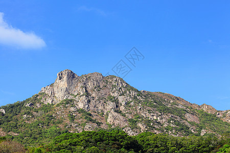 狮子摇滚蓝色精神地标市中心天空头脑岩石绿色爬坡城市图片