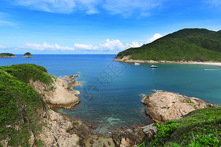 香港赛湾海滩功夫热带季节蓝色场景海浪海洋旅游放松天气图片