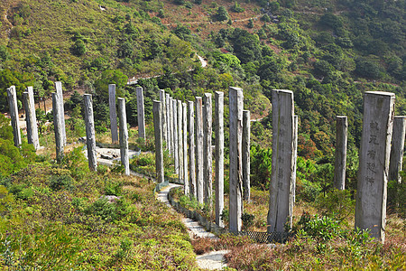 中国香港的智慧之路中国香港雕塑国家佛经公园般若菩萨小路木雕书法冥想图片