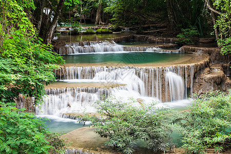 美丽的瀑布旅行小溪植物运动岩石丛林测量热带水池环境图片