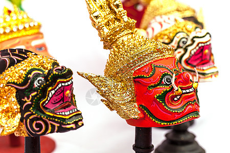 土生土长的泰泰风格巨型面具信仰金子剧院雕刻文化手工业宗教红色艺术传统图片