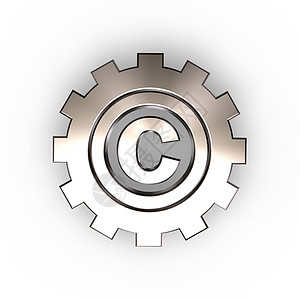 版权财产保护圆形间谍齿轮商标车轮法律金属插图图片