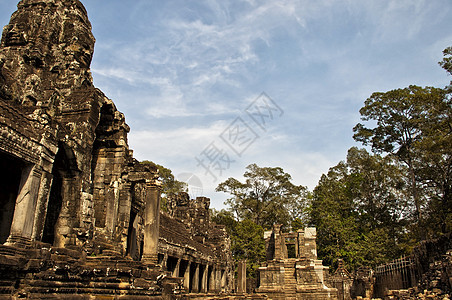 Bayon Siem收获 柬埔寨笑脸石脸历史宗教旅行高棉语考古学世界雕像艺术图片