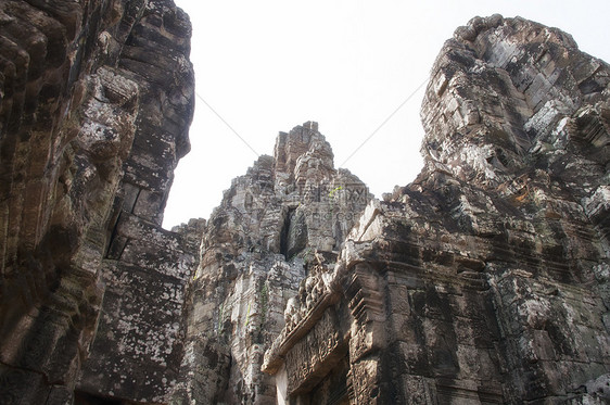 Bayon Siem收获 柬埔寨建筑旅行宗教遗产雕塑寺庙面孔倒象世界地标图片