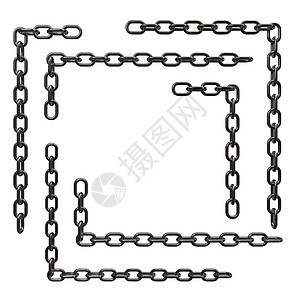 金属链框架边界安全插图工具工业力量金属图片