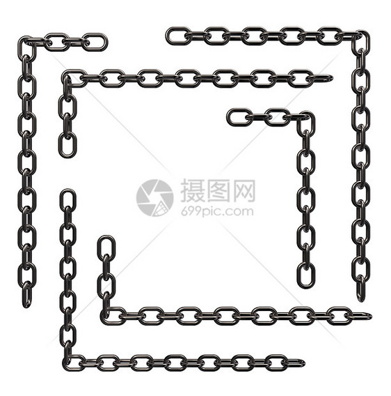 金属链框架边界安全插图工具工业力量金属图片
