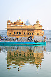 印度Amritsar 金殿旅行旅游吸引力建筑学地标圆顶历史性假期水池神社图片