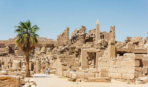 埃及卡纳克寺庙古老废墟国王雕塑发掘建筑考古学大厅柱子文化宗教历史图片