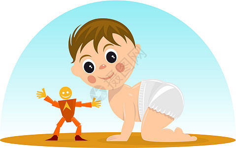 小男孩玩玩具游戏喜悦蓝色眼睛男性情感尿布孩子快乐微笑乐趣图片
