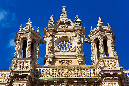 西班牙里昂阿斯托加大教堂晴天城市旅行牧师教会大教堂宗教旅游石头钟楼图片