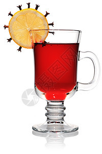 混合葡萄酒杯子香料水果白色丁香八角酒精柠檬红色玻璃图片
