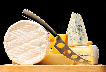 各种奶酪种类小吃白色模具黄色食物羊乳蓝色奶制品产品静物图片