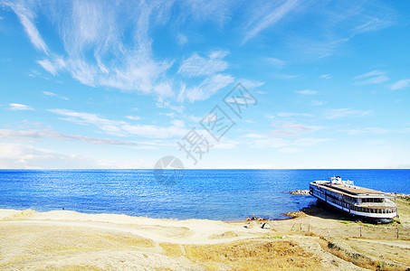 美丽的海滩和热带海晴天天堂海洋旅行海岸蓝色假期太阳天空放松图片