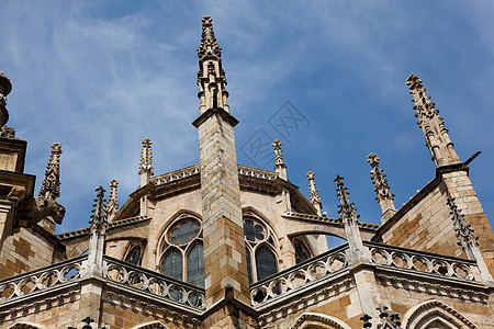 西班牙卡斯蒂利亚莱昂里昂利昂大教堂文化旅行建筑学旅游宗教遗产柜台晴天建造历史图片