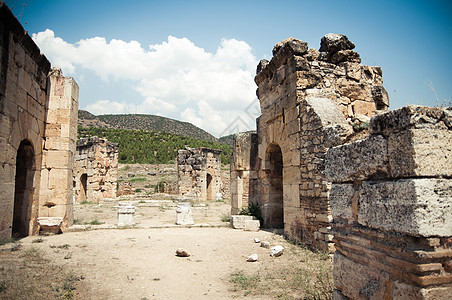 希拉波利斯古老的废墟建筑旅行历史柱子建筑学城市纪念碑文化旅游古物图片
