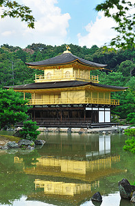 金球馆旅游池塘神社宗教花园反射遗产历史性旅行森林图片