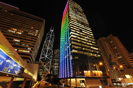 夜里香港市风景街道建筑学建筑商业市中心天际城市景观旅行天空图片