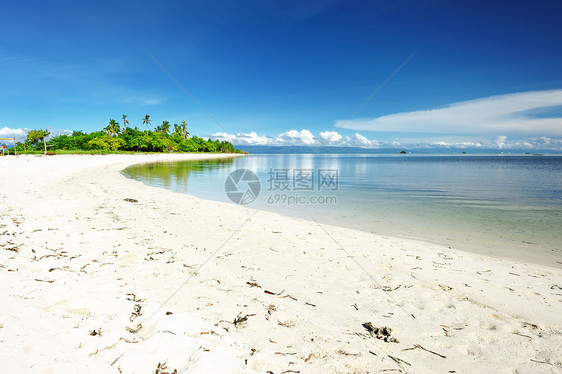 无人居住的岛屿环礁棕榈热带情调蓝色异国海景海岸线处女海洋图片