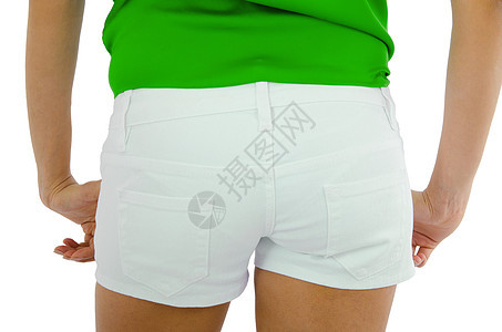 白色上孤立的短裤内裤女性女士棉布服装运动裤子纺织品衣服蕾丝图片