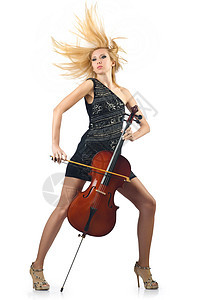 白色大提琴女艺人提琴手独奏手指艺术家男人乐器旋律演员作品音乐家图片