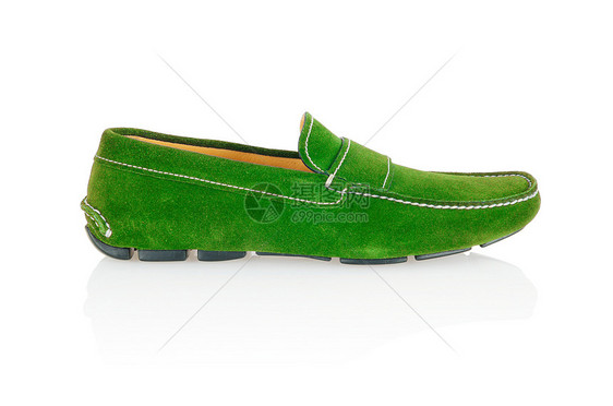 白色脱白的男性鞋正装棕色绿色齿轮鞋类橡皮反射脚跟男人皮革图片
