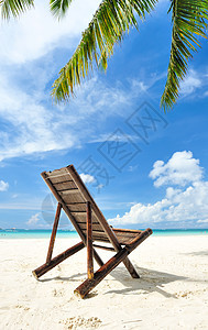 海滩的 Chapise 沙滩休息室蓝色旅行海洋游客热带海景假期风景海岸线天空图片