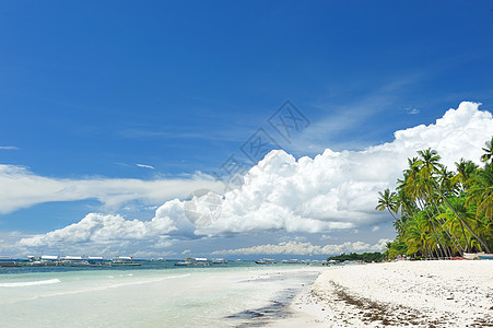 美丽的海滩海洋天空旅行地平线海岸线海浪热带蓝色海景风景图片