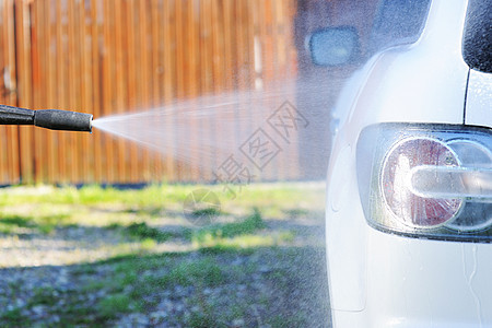 洗车软管白色车辆肥皂清洁工越野车洗涤图片