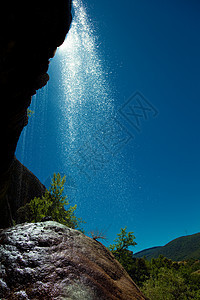 La Mea 瀑布 布尔戈斯 卡斯蒂利亚莱昂 西班牙岩石瓜雷公园测量晴天图片