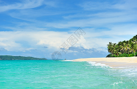 美丽的海滩风景冲浪海岸线荒野海景天空旅行假期蓝色地平线图片