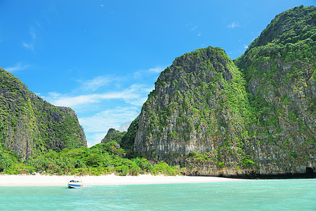 海滩情调水晶海洋支撑海岸线天空旅行旅游蓝色悬崖图片