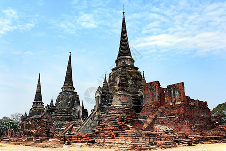 泰国Ayutthaya老齐阿姆寺庙教科文组织文字遗产艺术佛教徒石头宗教废墟历史性建筑岩石纪念碑建筑学图片