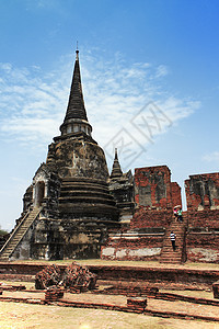 泰国Ayutthaya老齐阿姆寺庙教科文组织文字遗产佛教徒文化旅行岩石艺术品建筑学历史性艺术雕像宗教图片