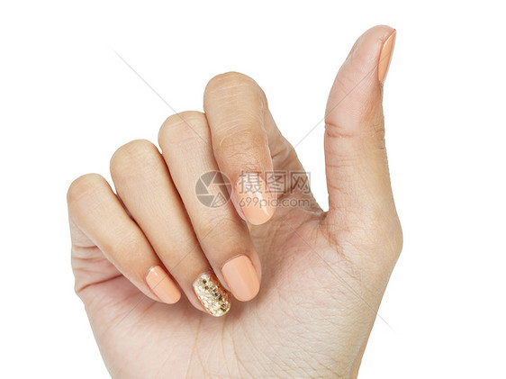 女性手和指甲指甲合缝手指皮肤抛光身体治疗温泉美甲奢华护理绘画图片