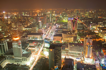 曼谷天线下市风景天际市中心建造摩天大楼基础设施城市景观建筑学天空图片