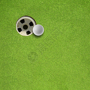 字段上的高尔夫球洞场地绿色小路光泽度运动推杆白色俱乐部高尔夫球剪裁图片