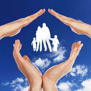 家庭和住房母亲手指天空生活棕榈女性住宅女士幸福父母图片